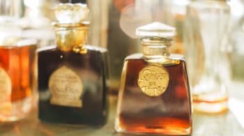Old vintage glass perfume bottles